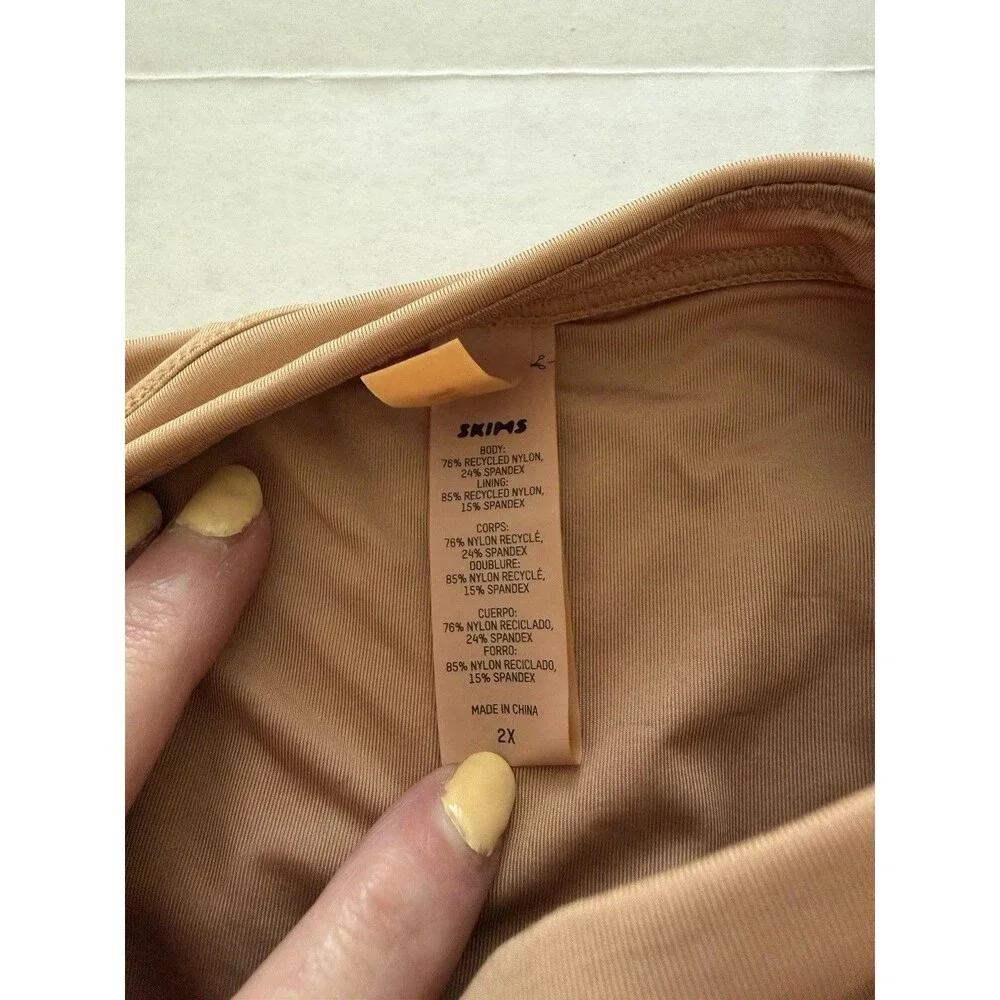 Skims Women’s 2X Signature Swim Bathing Suit Zip Front Sleeveless 1-Piece Ochre